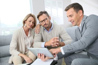 Estate planning attorney with clients
